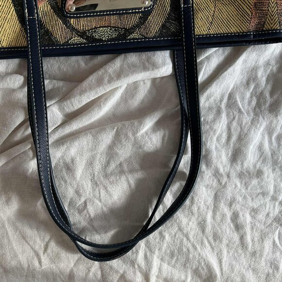 Gattinoni Navy Planetarium Faux-Leather Zip Top & Leopard Lining Purse – US OS - Picture 8 of 12